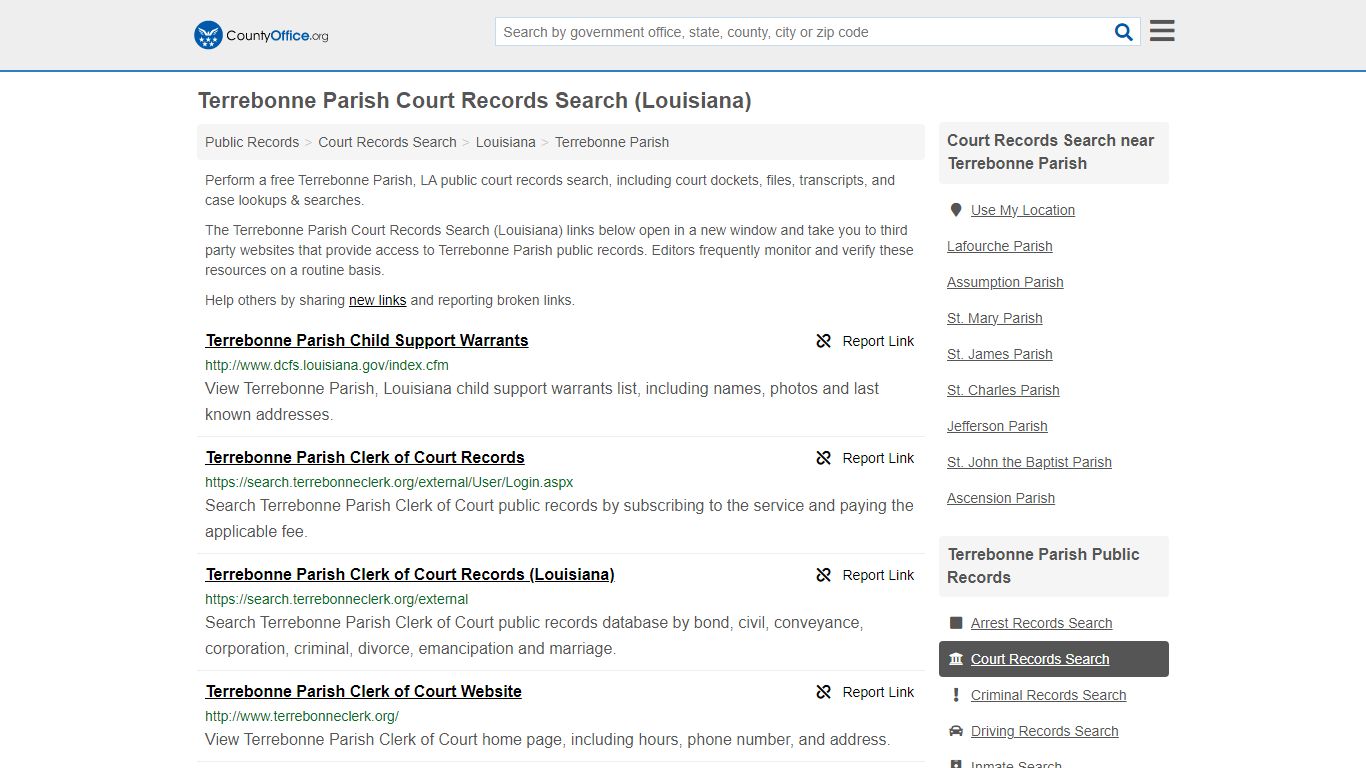 Terrebonne Parish Court Records Search (Louisiana) - County Office